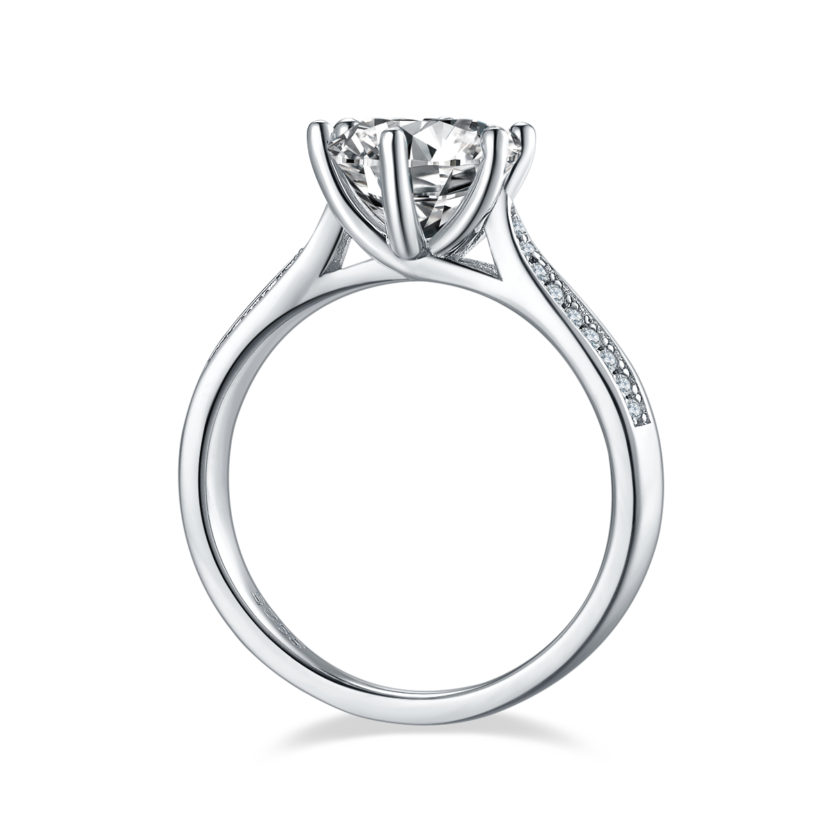 Starlight Queen S925 Silver Plated Platinum Moissanite Diamond Women's Ring 2.0 Carat D-Class